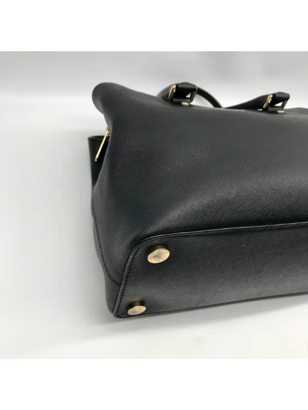 Michael Kors Black Saffiano Leather Savannah Convertible Satchel Bag